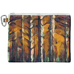 Forest Woods Trees Night Shadows Canvas Cosmetic Bag (xxl)