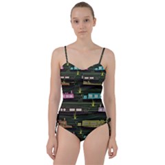 Narrow Boats Scene Pattern Sweetheart Tankini Set by Pakrebo