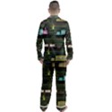 Narrow Boats Scene Pattern Men s Satin Pajamas Long Pants Set View2