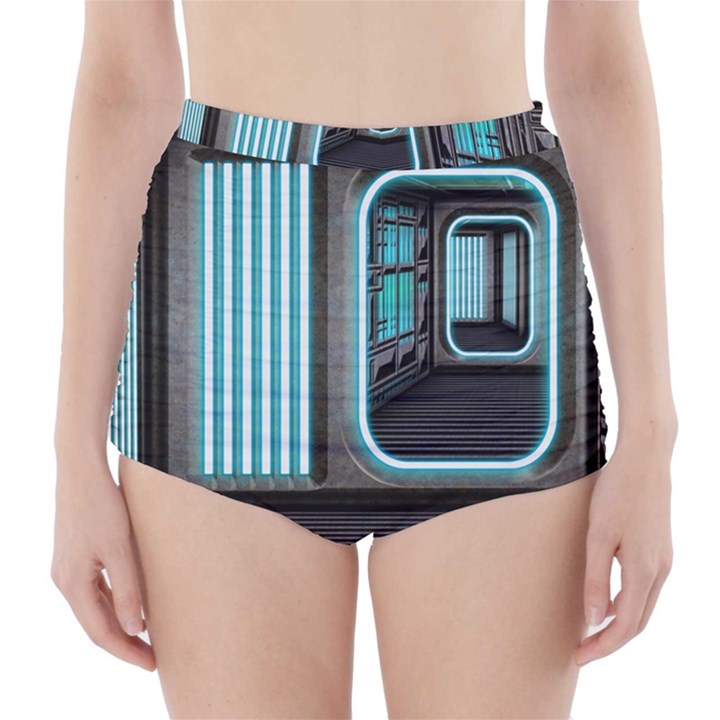 Explore Outer Space Sci Fi Fantasy High-Waisted Bikini Bottoms