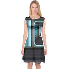 Explore Outer Space Sci Fi Fantasy Capsleeve Midi Dress by Pakrebo