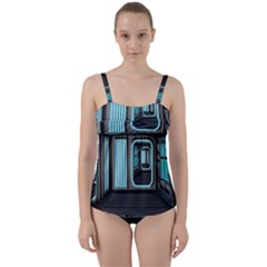 Explore Outer Space Sci Fi Fantasy Twist Front Tankini Set by Pakrebo