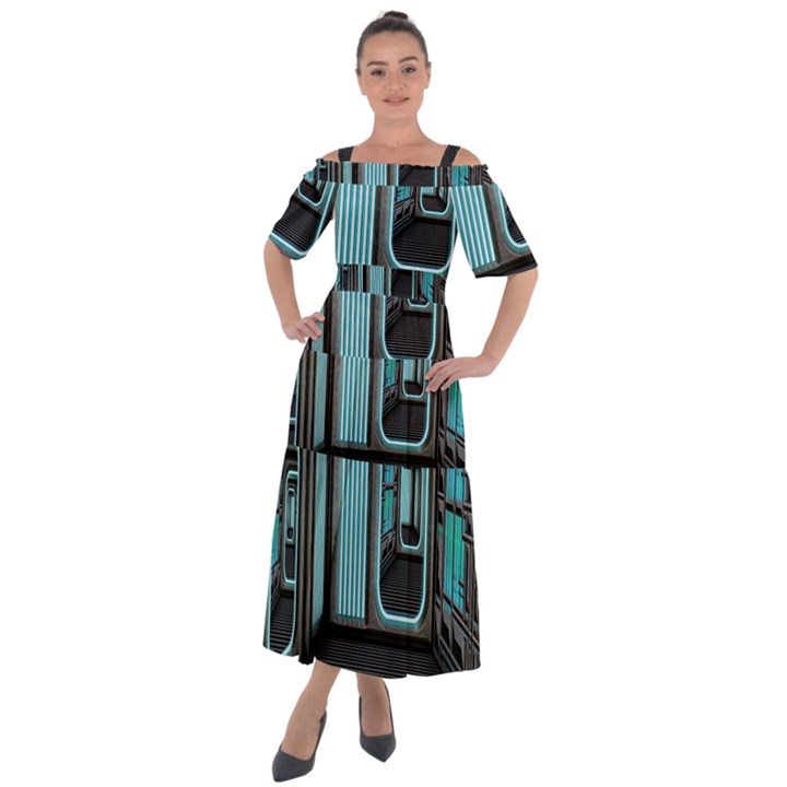 Explore Outer Space Sci Fi Fantasy Shoulder Straps Boho Maxi Dress 