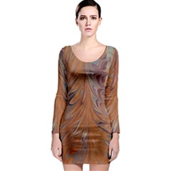 Marbled Paper Mottle Color Movement Long Sleeve Bodycon Dress by Pakrebo