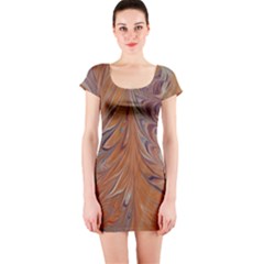 Marbled Paper Mottle Color Movement Short Sleeve Bodycon Dress by Pakrebo