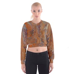 Marbled Paper Mottle Color Movement Cropped Sweatshirt by Pakrebo