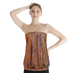 Marbled Paper Mottle Color Movement Strapless Top by Pakrebo