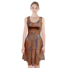 Marbled Paper Mottle Color Movement Racerback Midi Dress by Pakrebo