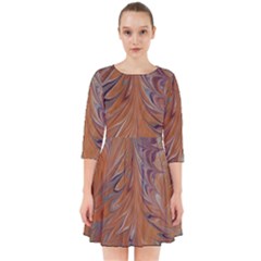 Marbled Paper Mottle Color Movement Smock Dress by Pakrebo