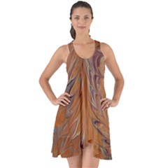 Marbled Paper Mottle Color Movement Show Some Back Chiffon Dress by Pakrebo