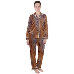 Marbled Paper Mottle Color Movement Satin Long Sleeve Pyjamas Set