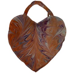 Marbled Paper Mottle Color Movement Giant Heart Shaped Tote by Pakrebo