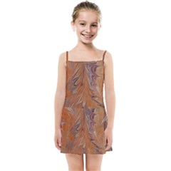 Marbled Paper Mottle Color Movement Kids  Summer Sun Dress by Pakrebo