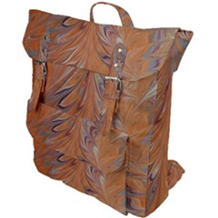 Marbled Paper Mottle Color Movement Buckle Up Backpack by Pakrebo