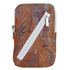 Marbled Paper Mottle Color Movement Belt Pouch Bag (large)