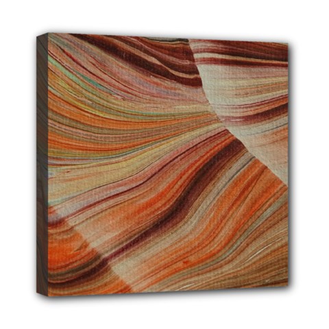 Marbled Paper Mottle Color Movement Mini Canvas 8  X 8  (stretched) by Pakrebo