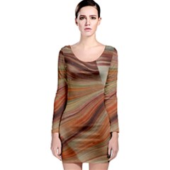 Marbled Paper Mottle Color Movement Long Sleeve Bodycon Dress by Pakrebo