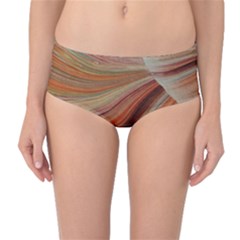 Marbled Paper Mottle Color Movement Mid-Waist Bikini Bottoms