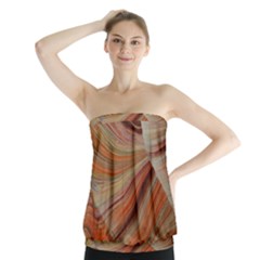 Marbled Paper Mottle Color Movement Strapless Top