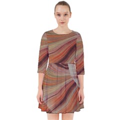 Marbled Paper Mottle Color Movement Smock Dress by Pakrebo