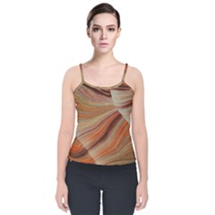 Marbled Paper Mottle Color Movement Velvet Spaghetti Strap Top by Pakrebo