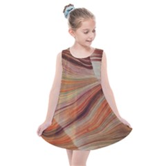 Marbled Paper Mottle Color Movement Kids  Summer Dress