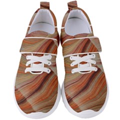 Marbled Paper Mottle Color Movement Women s Velcro Strap Shoes