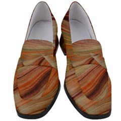 Marbled Paper Mottle Color Movement Women s Chunky Heel Loafers