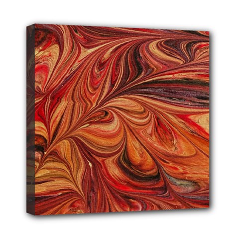 Marbled Paper Mottle Color Movement Mini Canvas 8  X 8  (stretched) by Pakrebo