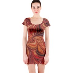 Marbled Paper Mottle Color Movement Short Sleeve Bodycon Dress by Pakrebo