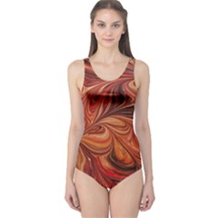 Marbled Paper Mottle Color Movement One Piece Swimsuit by Pakrebo