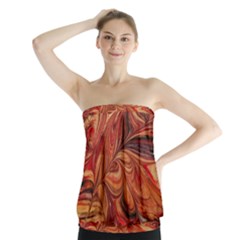 Marbled Paper Mottle Color Movement Strapless Top by Pakrebo