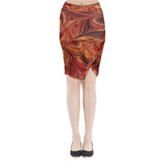 Marbled Paper Mottle Color Movement Midi Wrap Pencil Skirt by Pakrebo