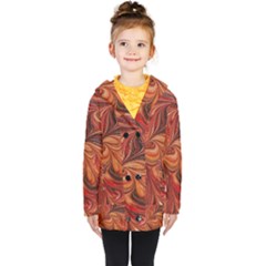 Marbled Paper Mottle Color Movement Kids  Double Breasted Button Coat