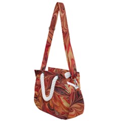 Marbled Paper Mottle Color Movement Rope Handles Shoulder Strap Bag by Pakrebo