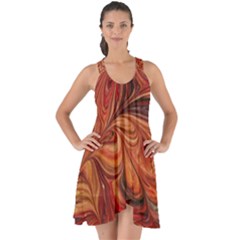 Marbled Paper Mottle Color Movement Show Some Back Chiffon Dress by Pakrebo