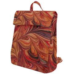 Marbled Paper Mottle Color Movement Flap Top Backpack by Pakrebo