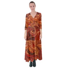 Marbled Paper Mottle Color Movement Button Up Maxi Dress