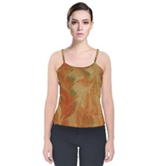 Mottle Color Movement Colorful Velvet Spaghetti Strap Top by Pakrebo