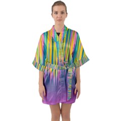 Background Colorful Texture Bright Quarter Sleeve Kimono Robe by Pakrebo