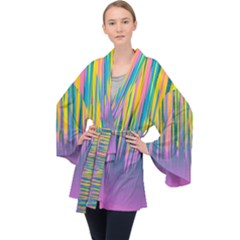 Background Colorful Texture Bright Velvet Kimono Robe