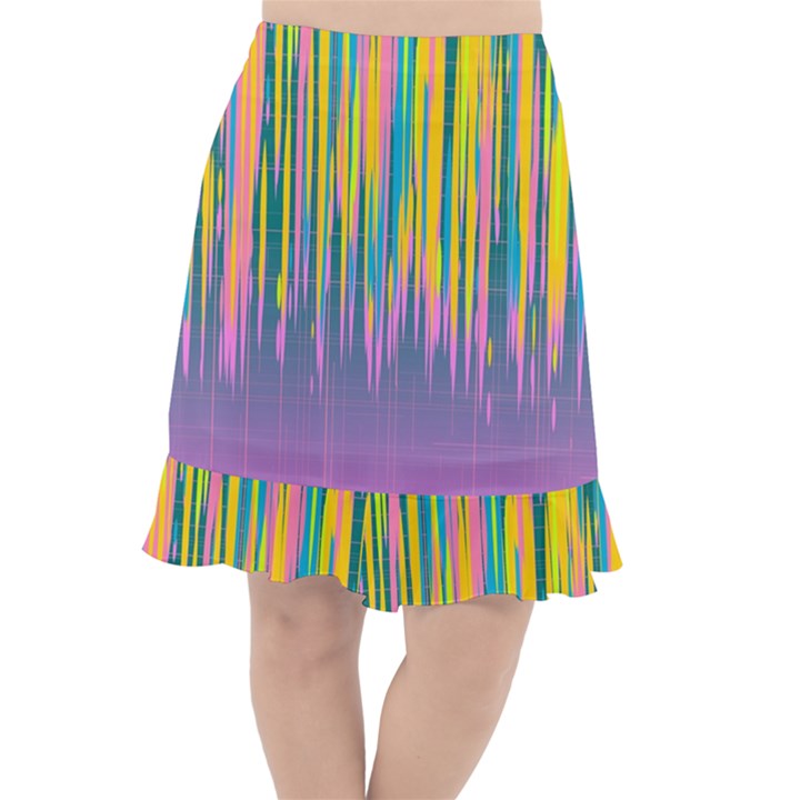 Background Colorful Texture Bright Fishtail Chiffon Skirt