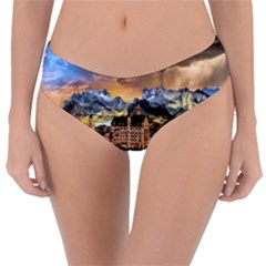 Castle Fantasy Landscape Stormy Reversible Classic Bikini Bottoms by Pakrebo