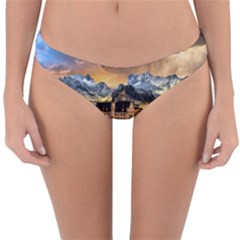 Castle Fantasy Landscape Stormy Reversible Hipster Bikini Bottoms by Pakrebo