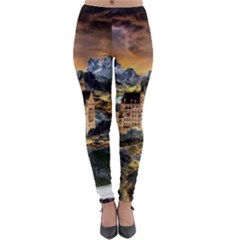 Castle Fantasy Landscape Stormy Lightweight Velour Leggings by Pakrebo