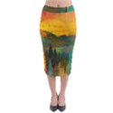 Trees Mountains Sun Sunrise Warm Midi Pencil Skirt View1