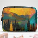 Trees Mountains Sun Sunrise Warm Make Up Pouch (Medium) View1