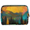 Trees Mountains Sun Sunrise Warm Make Up Pouch (Medium) View2