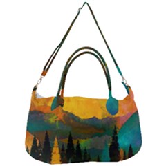 Trees Mountains Sun Sunrise Warm Removal Strap Handbag by Pakrebo