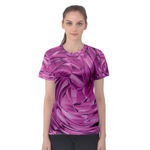 Strudel Magenta Pattern Art Spiral Women s Sport Mesh Tee by Pakrebo